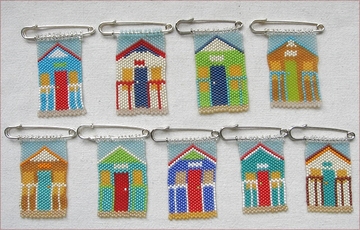 Beach Hut brooches