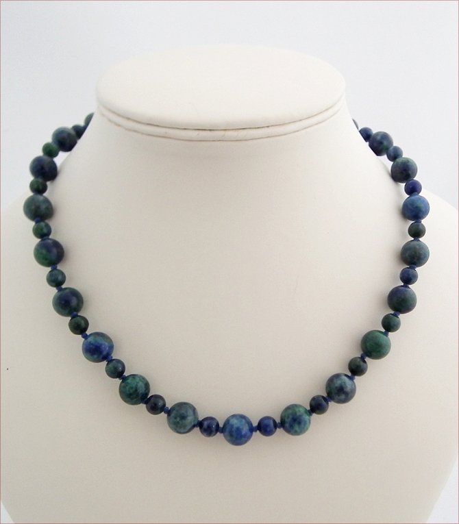 Chrysocolla Knotted Necklace (SS113)