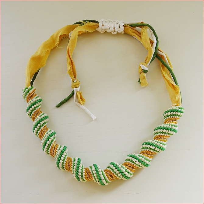 Cellini Spiral Necklace with silk (BW134)
