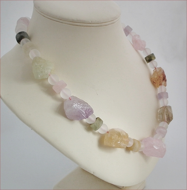 Chunky rose quartz best sale necklace