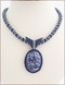 Sodalite Pendant Beadwork Necklace (BW109)