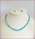 Apatite and Turquoise Necklace and Earrings (CG73)