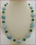 Amazonite with Green Aventurine Knotted Necklace (LS116)