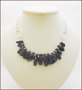 Iolite Shards on Silver Chain Necklace (SM145)