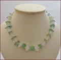 Raw Green Fluorite & Crystal Quartz Necklace (CG74)