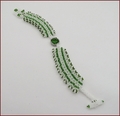 Emerald Wave Deco Beadwork Bracelet (BB47)