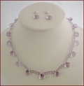 Pink Amethyst Necklace and Earrings Set (SM79)