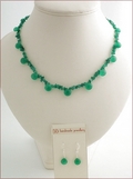 Green Onyx Necklace and Earrings (SM99)