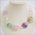 Pastel Crystals Raw Rocks Necklace (WB14)