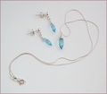 Blue Topaz Pendant and Earrings Set (SM104)