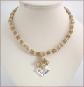 Cosmic Crystal and Gold Pendant Necklace (BW005)