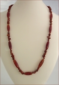 Suffolk Red - Agate and Jasper Long Necklace (LS89)