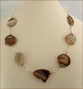 Agate Slices with Silver Necklace (LS69)