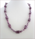 Lilac Lepidolite Knotted Necklace (CG59)