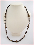 Long Tiger Eye and Mica Necklace (LS96)