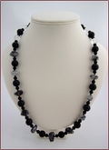 Tourmalinated Quartz & Black Onyx Necklace (SS102)