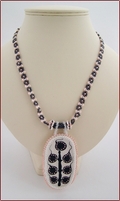 Porcelain Pendant on Beadwork Chain (BW45)