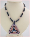 Porcelain Pendant on Beadwork Necklace (BW46)