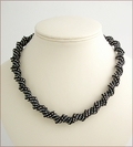 Russian Spiral Necklace Shades of Grey (BW57)