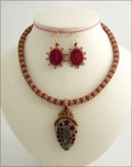 Hay Meadow Beadwork Necklace & Earrings Set (BW49)