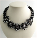 Urchin Black Swarovski Crystals Necklace BW105