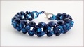 Metallic Blue Beadwork Bracelet (BB25)