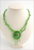 Reed Nymph Green Dragonfly Necklace (BWD03)