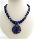 Midnight Nymph Lapis Blue Dragonfly Necklace (BWD04)