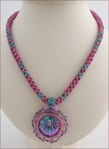 Dionysos Nymph Magenta/Teal Dragonfly Necklace (BWD06)