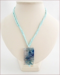 Sky Blue Sakura Agate Pendant on Silk (CGS02)