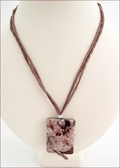 Light Brown Sakura Agate Pendant Necklace (CGS05)