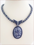 Sodalite Pendant Beadwork Necklace (BW109)