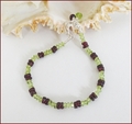 'Wine Lover's Bracelet' Peridot & Garnet Precious Friendship Bracelet (SM144)