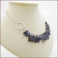 Iolite Shards on Silver Chain Necklace (SM145)