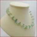 Raw Green Fluorite & Crystal Quartz Necklace (CG74)