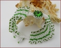 Emerald Wave Deco Beadwork Bracelet (BB47)