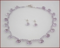 Pink Amethyst Necklace and Earrings Set (SM79)