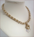 Cosmic Crystal and Gold Pendant Necklace (BW005)