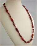 Suffolk Red - Agate and Jasper Long Necklace (LS89)