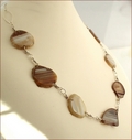 Agate Slices with Silver Necklace (LS69)