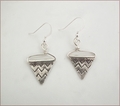 Karen Hill Tribe Silver Pennant Earrings (SS96)