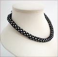 Black and White Netted Pearl Necklace (BW019)