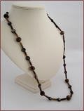 Long Tiger Eye and Mica Necklace (LS96)