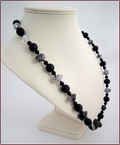 Tourmalinated Quartz & Black Onyx Necklace (SS102)