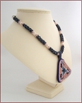 Porcelain Pendant on Beadwork Necklace (BW46)