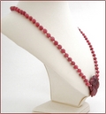 Dusky Pink Rhodonite Flower Pendant Necklace (CG64)