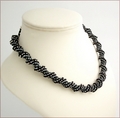 Russian Spiral Necklace Shades of Grey (BW57)