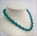 Green Blue Russian Spiral Stitch Necklace Chameleon (BW55)