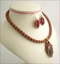 Hay Meadow Beadwork Necklace & Earrings Set (BW49)