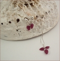 Ruby Leaf Necklace and Earrings Set  (SM74)
